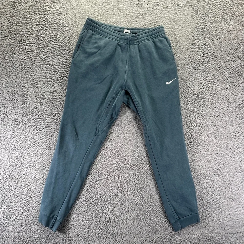 Vintage Nike Sweatpant Mens L Green Jogger Tapered Fleece-Lined Activewear Gym